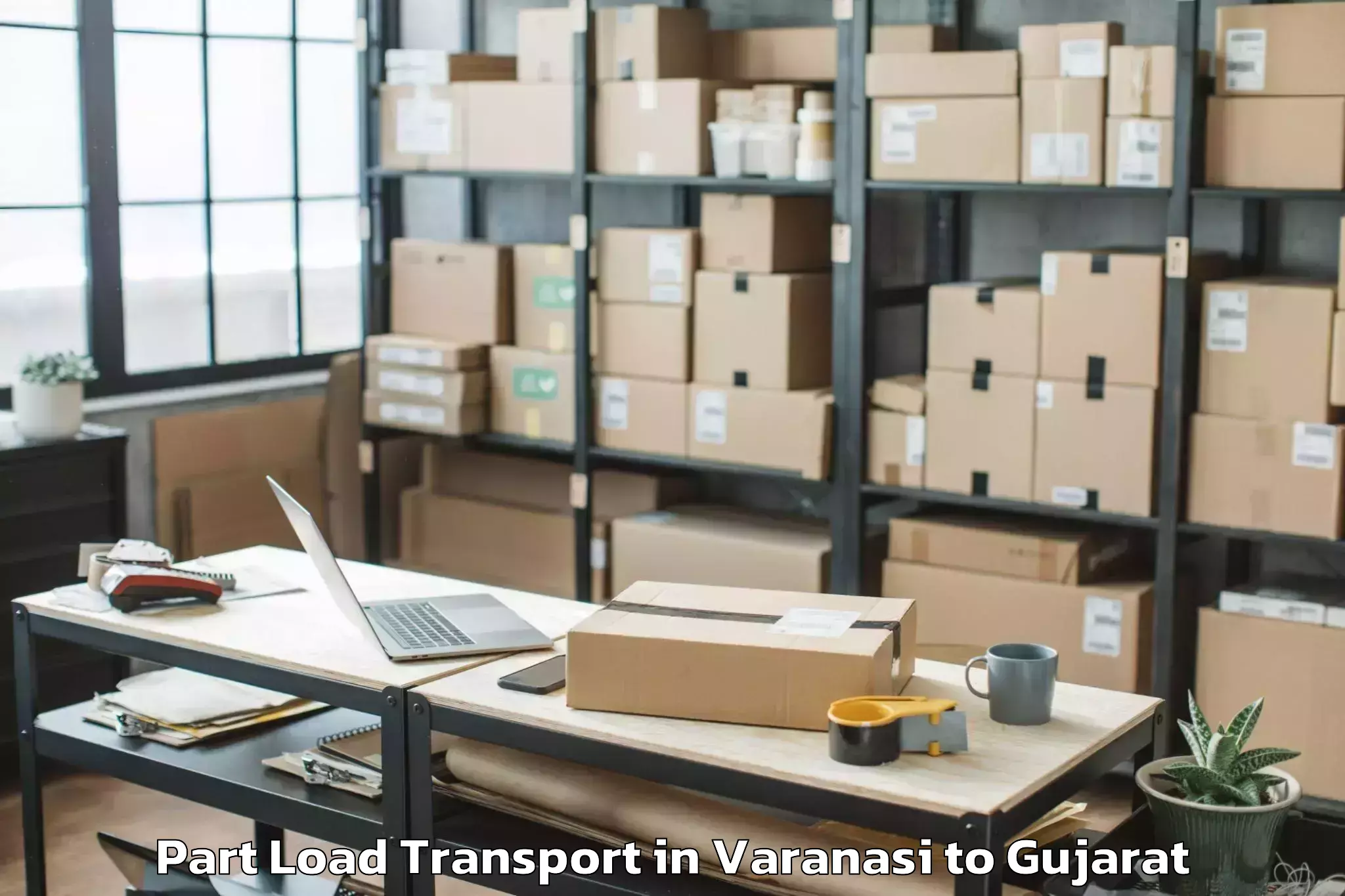 Affordable Varanasi to Cept University Ahmedabad Part Load Transport